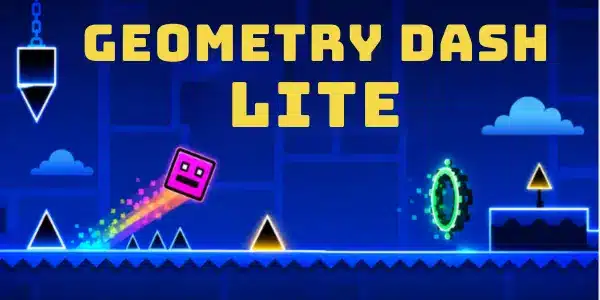 Geometry Dash MOD APK v2.2.143 (Unlock All Icons, Everything & Mod Menu) 2026 4 Geometry Dash World MOD APK gameplay featuring colorful cube, glowing portal, and challenging obstacle course